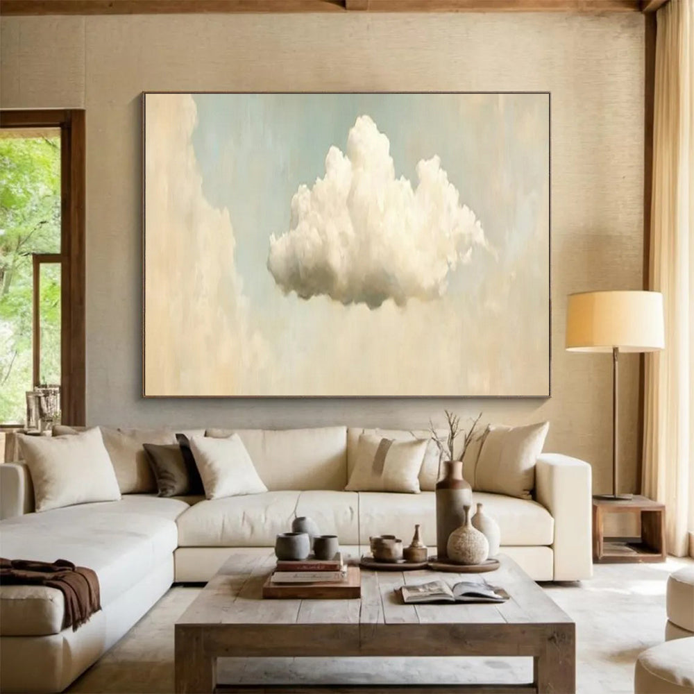 “Fluffy Cloud & Sky Voids” - Minimalist Sky - Painting On Canvas PT1698