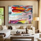 “Rainbow Brushstroke Fusion” Painting On Canvas DKS305