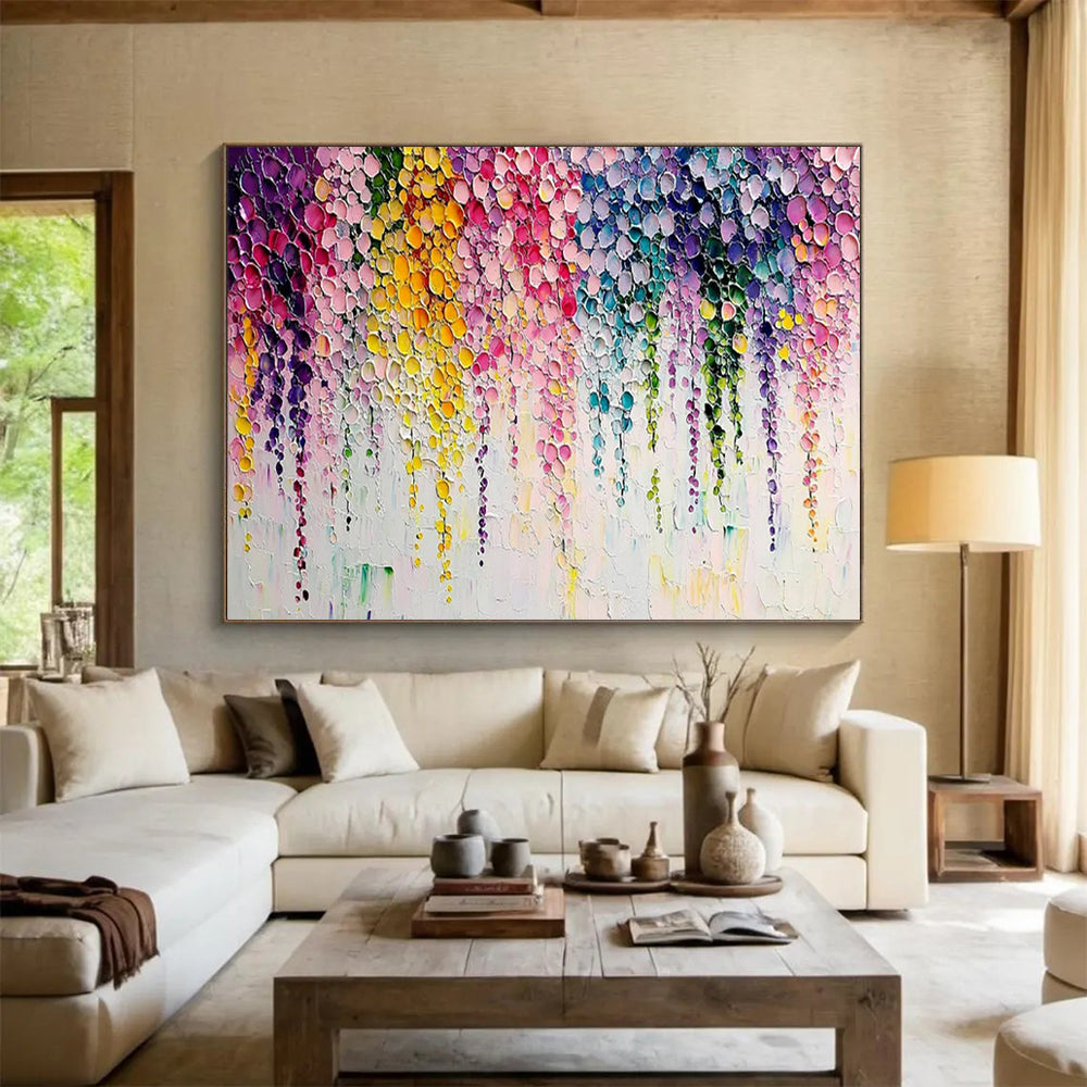 “Colorful Raindrop - Like Circles” - Abstract Drip Art - Painting On Canvas PT1768