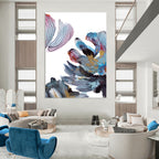 “Colorful Floral Abstraction” - Vibrant Petals with Gold Accents Painting On Canvas DS199