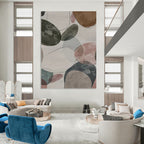 “Colorful Oval Overlaps” - Watercolor - Style Abstract Painting On Canvas PT1157