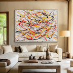 “Yellow - Red Splatter Dynamism” Painting On Canvas DKS303
