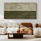 Gray, Green with Split Textures "Dual Textures" Abstract Painting On Canvas PS1383