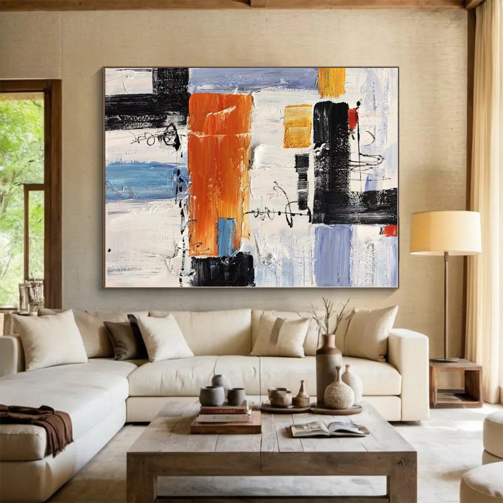 “Vibrant Abstract Composition” - Colorful Abstract Painting On Canvas PS0412