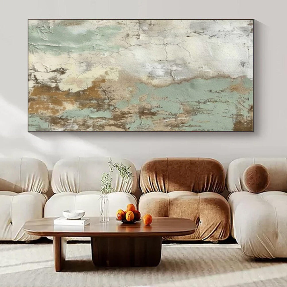 Earthy Tones with Crackled Textures "Crackled Memories" Abstract Painting On Canvas PS1268