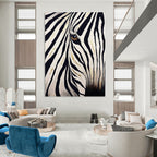 “Zebra Eye with Gold Accents” - Realist - Inspired Animal Painting On Canvas PT1423