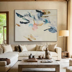 “Pastel Floral Flow” - Blue, Pink, Purple Abstract Painting On Canvas PS0456