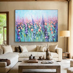 “Pastel Flower Field” - Impressionistic Floral Painting On Canvas PT229
