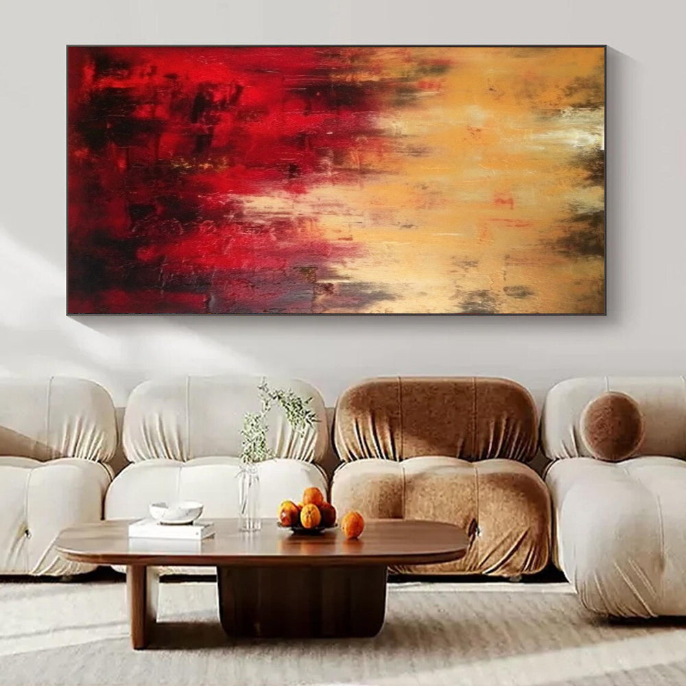 Warm Tones, "Fiery Abyss" – Abstract Expressionist Painting On Canvas PS1027