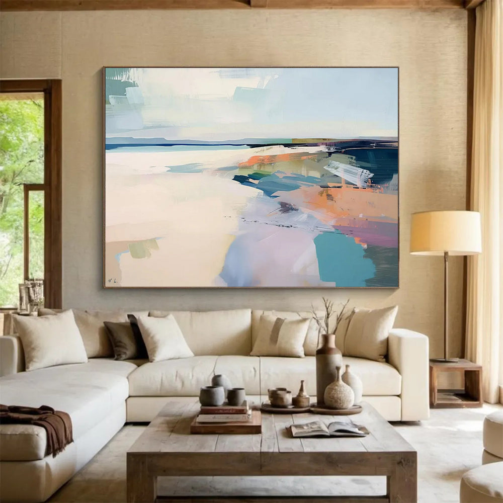 “White Cloud on Dark Blue” - Dreamy Simplicity Painting On Canvas PT1544