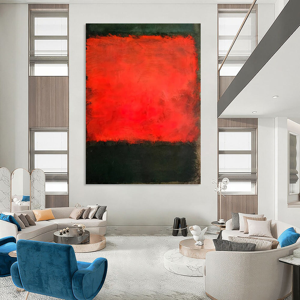 “Red - Black Abstract” - Abstract, Intense - Styled Painting On Canvas PT1614