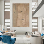 “Neutral Collage Abstract” - Mixed - Media Abstract Painting On Canvas DS336