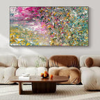 Colorful Impasto Carnival - Thick Paint Multicolor Abstract Painting On Canvas PS1228