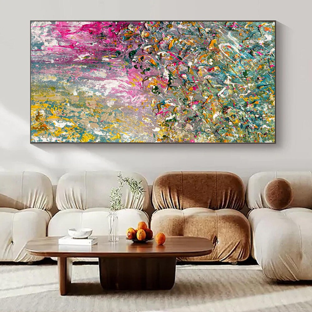 Colorful Impasto Carnival - Thick Paint Multicolor Abstract Painting On Canvas PS1228