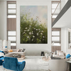 Dreamy Daisy Field, Impressionistic Nature, Monet - Inspired Light, Painting On Canvas PT2108