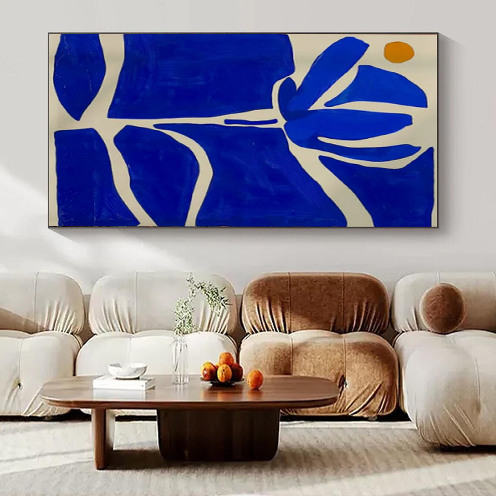 Blue and White Floral, "Blue Blossom" – Abstract Floral Painting On Canvas PS0949