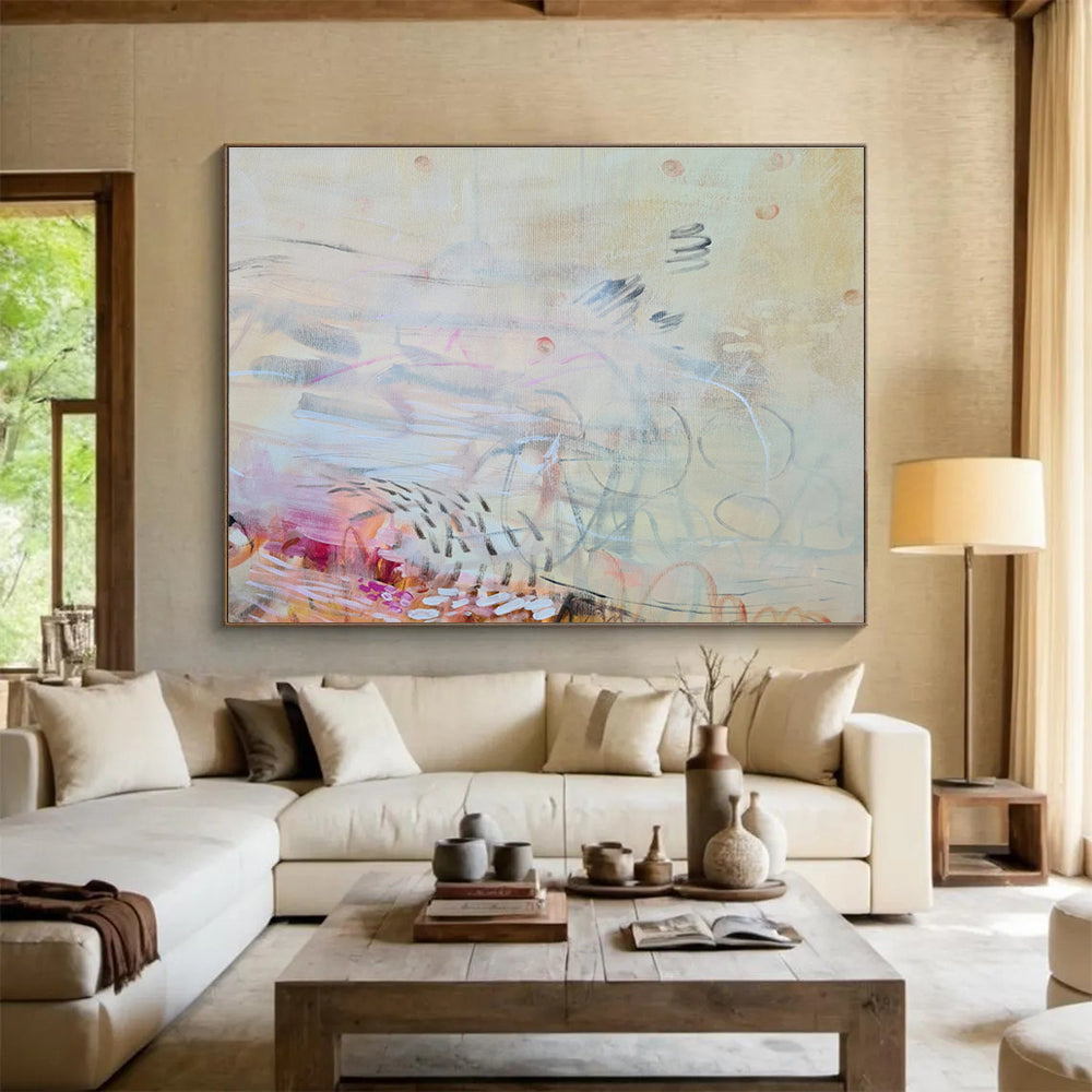 Subtle Color Abstract Painting On Canvas DKS066