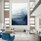 “Soft Blue - Grey Clouds: Watercolor Abstract” - Ethereal Sky Painting On Canvas PT0939