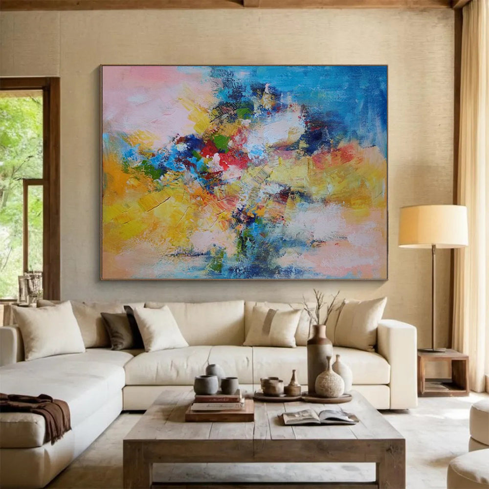 “Abstract Colorful Bouquet” - Abstract Floral - Painting On Canvas PT1740