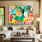 Colorful Geometric Abstract Painting On Canvas DKS065