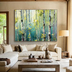 Aspen Glow - Forest Oil Painting, Fit for Reading Nook & Yoga Studio DKS670