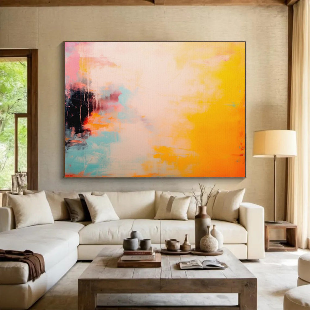 “Soft Pastels & Blurred Bounds” - Abstract Color Field - Inspired Painting On Canvas PT1681