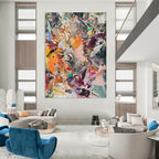Chaotic Color Burst Painting On Canvas DS098
