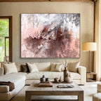 “Blush and Brown Abstract Fusion” - Romantic Abstract Painting On Canvas PS0043