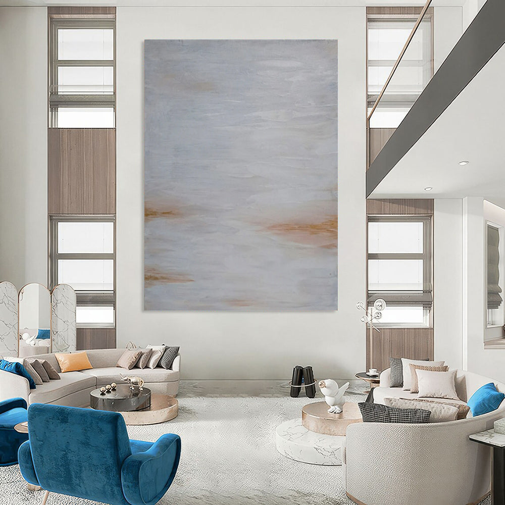 “Gray - Beige Abstract” - Minimalist Landscape Painting On Canvas PT2322