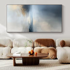 Soft Blue and Gray, "Misty Ocean" – Abstract Seascape Painting On Canvas PS0939