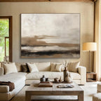 Layered Earth Tones - Textured Landscape Painting On Canvas DKS332