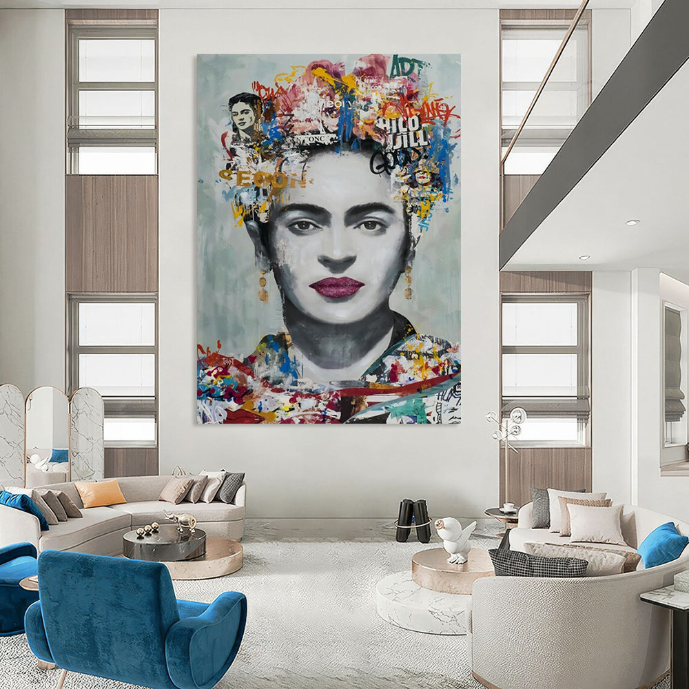 “Frida - Inspired Collage Portrait” - Mixed - Media Art On Canvas PT2184