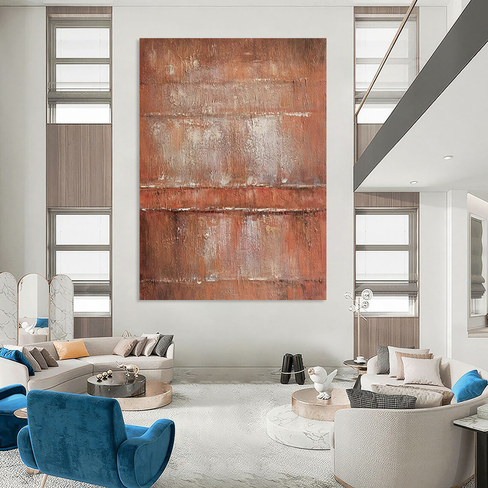 “Rusty Brown Textured” - Industrial Abstract Painting On Canvas PT2303