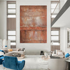 “Rusty Brown Textured” - Industrial Abstract Painting On Canvas PT2303