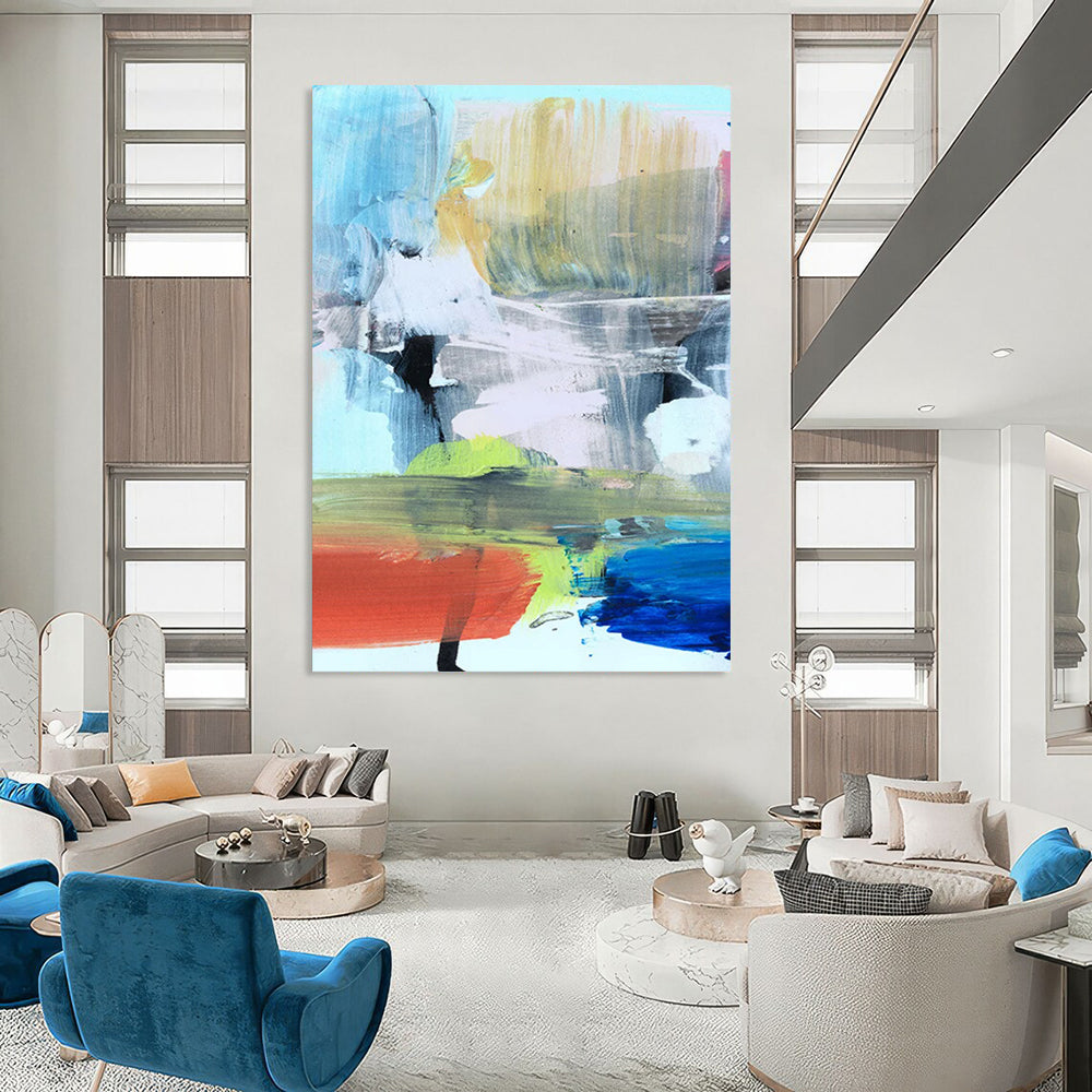 “Vibrant Abstract Fusion” - Bold Color Blends & Dynamic Strokes Painting On Canvas DS175