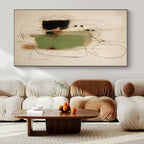 Black, Green, Earthy Tones with Line Textures "Line - Textured Abstraction" Abstract Painting On Canvas PS1283