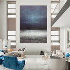 “Dark Tones Minimalist Landscape” - Deep Shades with a Calming Horizon Painting On Canvas DS259