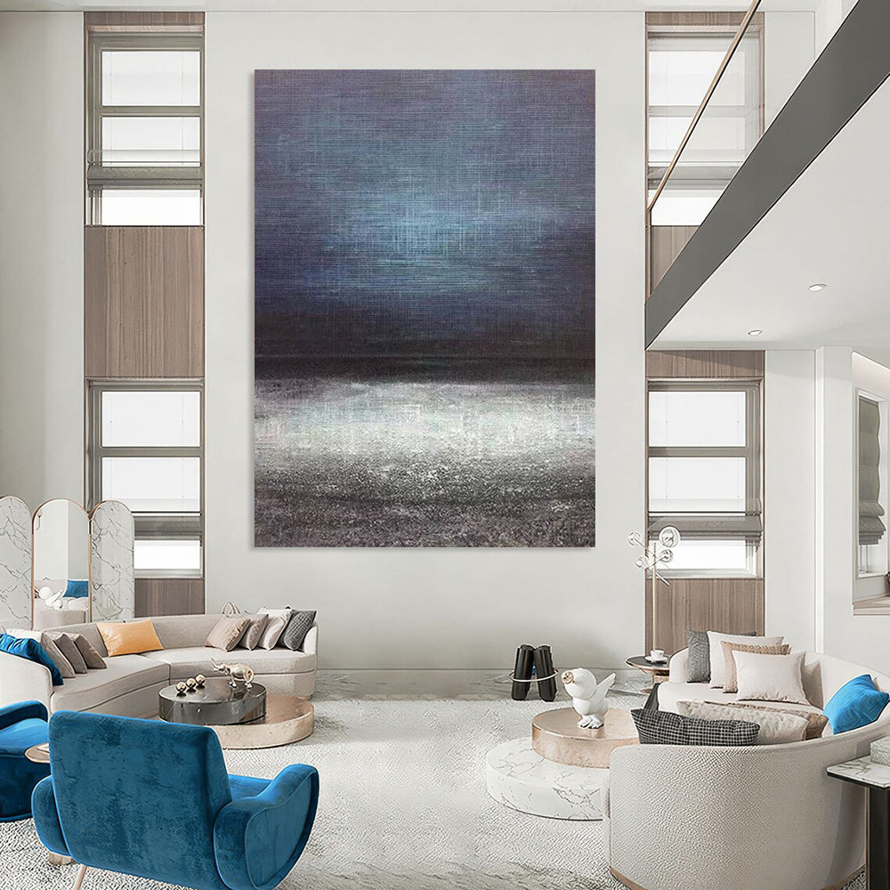 “Dark Tones Minimalist Landscape” - Deep Shades with a Calming Horizon Painting On Canvas DS259