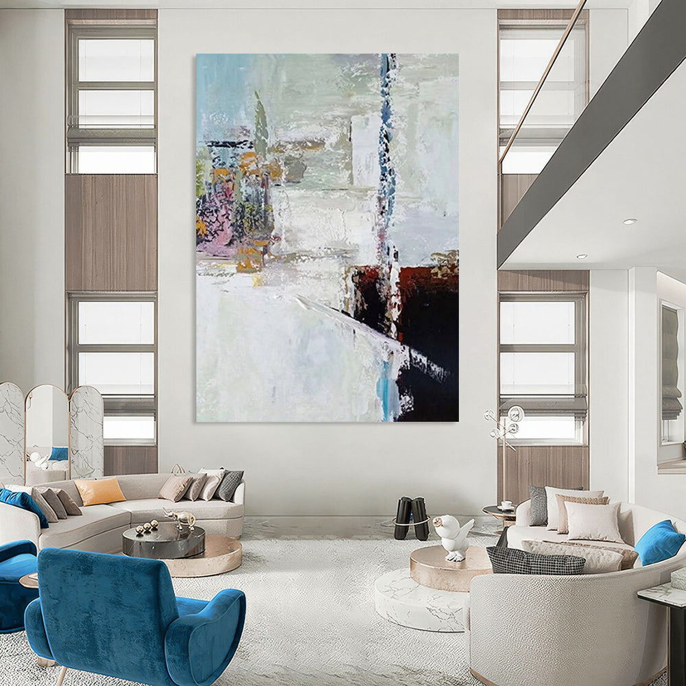 “White - Based Abstract Layers” - Abstract Expressionist Painting On Canvas DS040