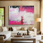 Pink & Purple Abstract Fusion Painting On Canvas PS0814