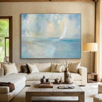 “Sailboat Serenity” - Impressionistic Seascape Painting On Canvas DKS436