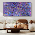 Purple, Colorful Dripping Lines "Purple Pandemonium" Abstract Painting On Canvas PS1321