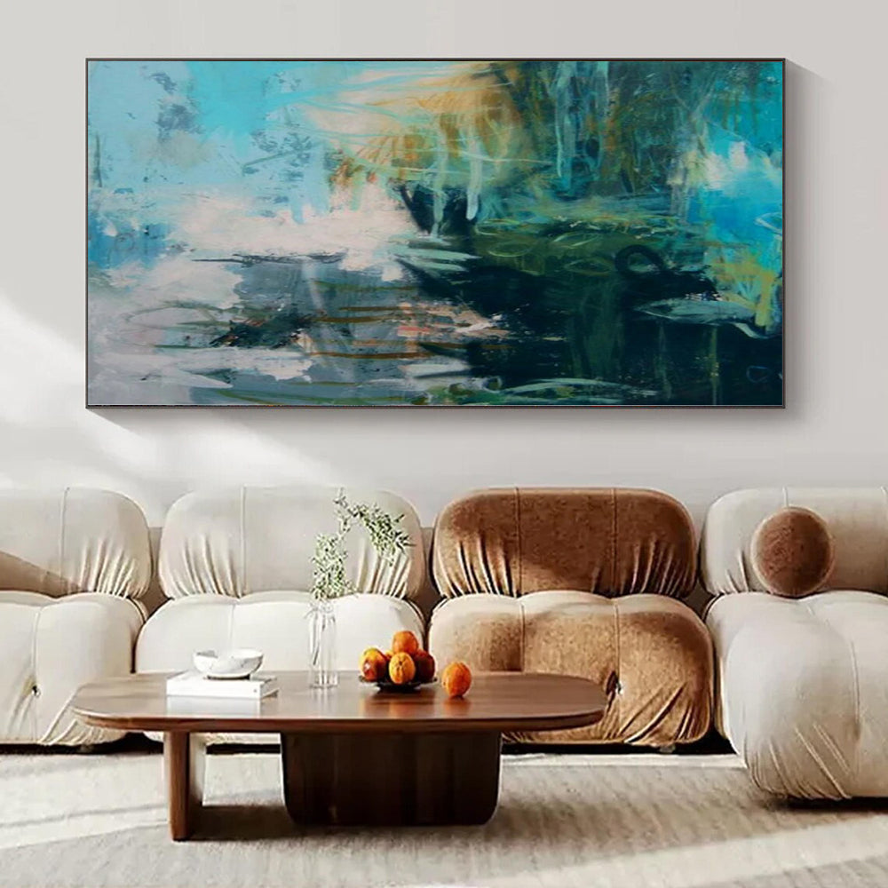 “Teal Chaos Expression” - Action - Inspired Abstract Painting On Canvas PS0196