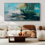 “Teal Chaos Expression” - Action - Inspired Abstract Painting On Canvas PS0196