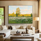 “Sunny Meadow with Horse” - Realistic Landscape Painting On Canvas PT216