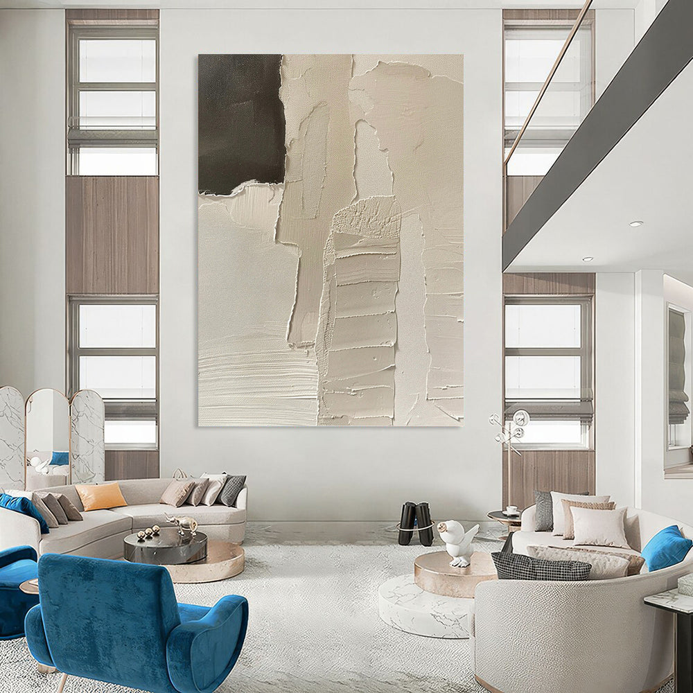 “Neutral Textured Layers” - Minimalist Abstract Painting On Canvas PT1162