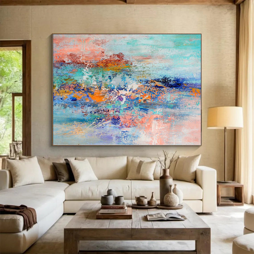 “Colorful Abstract Cascade” - Abstract Expressionist Painting On Canvas PS0013