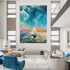 “Starry Sea Voyage” - Fantasy Landscape Painting On Canvas PT1049