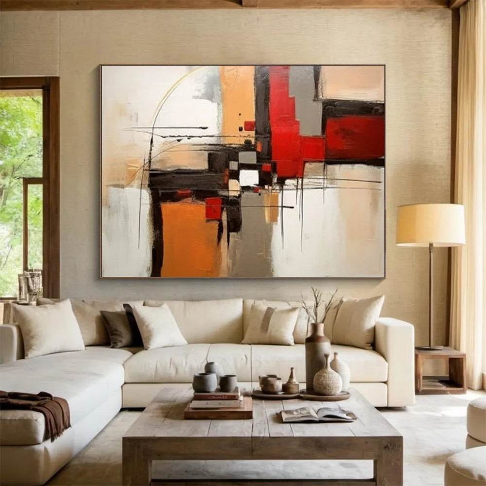 “Dynamic Geometric Abstraction” - Abstract Oil Painting on Canvas PT1508