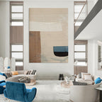 “Cardboard - Inspired Collage” - Neutral Tones & Minimalist Forms Painting On Canvas DS182